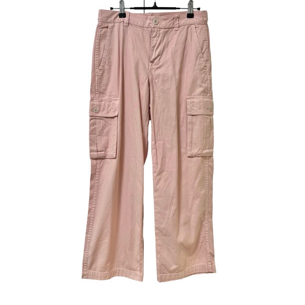 Madewell Garment Dyed Low Slung Straight Cargo Pants Size 25P Pink Womens NWT